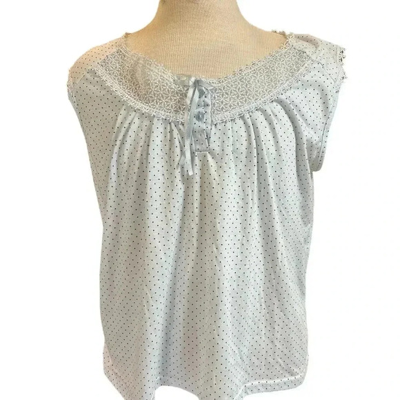 PINK LABEL pajamas sleeveless capri set roses with lace edging PLUS size 1X - Picture 4 of 10